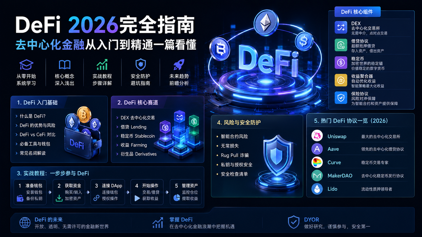DeFi 2026完全指南：去中心化金融从入门到精通一篇看懂